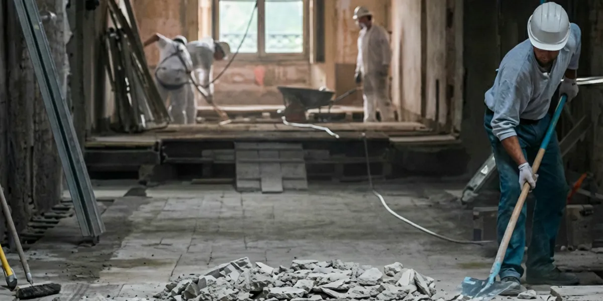 fire damage restoration professionals performing structural cleanup and restoration after a fire in Dallas, TX